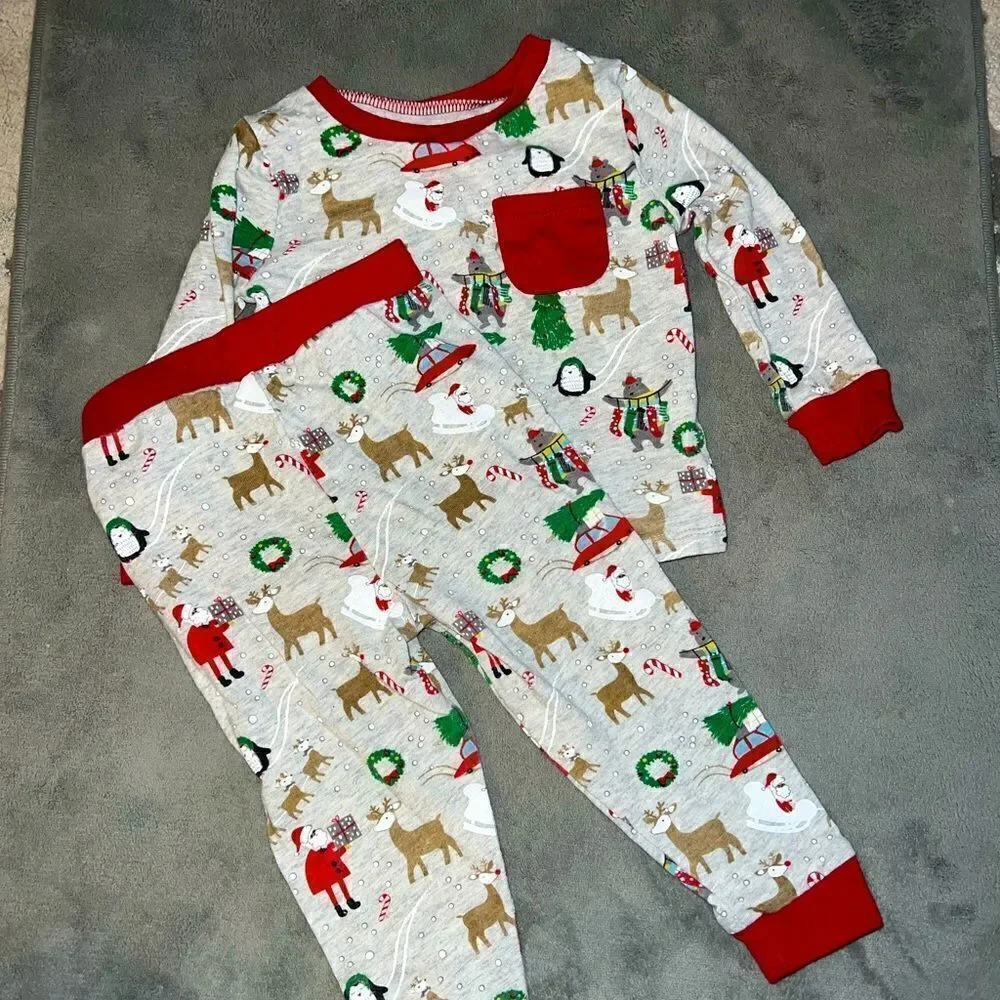 mudpie 9-12M Unisex Christmas Holiday Pajamas